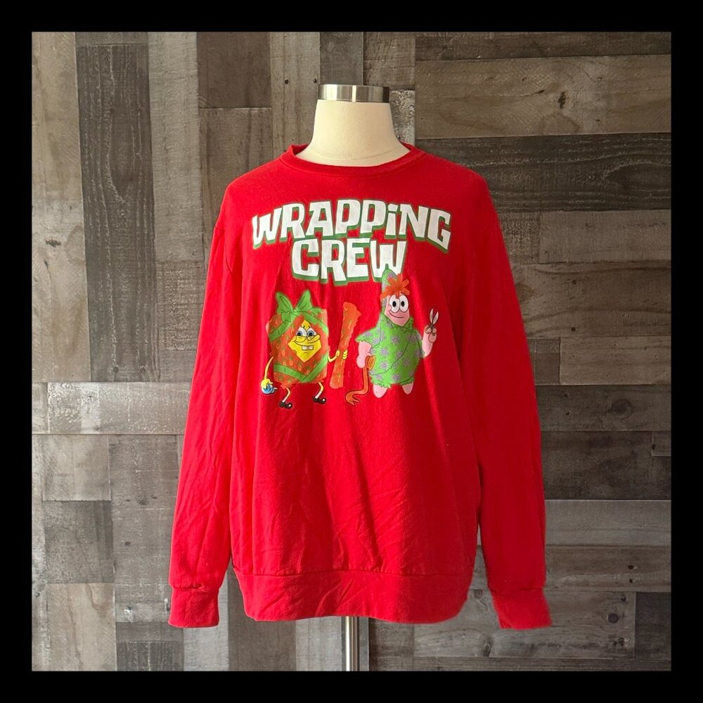 Men's SpongeBob Square Pants sweatshirt xlarge Christmas holiday party winter